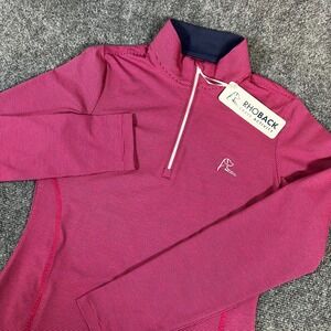 Women's Rhoback The Cranberry Riva Stripe Q-Zip LS Performance Pullover XS NWT